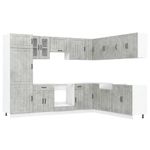Casa si Gradina - Mobilier - Comode si corpuri - Corpuri bucatarie - Set dulapuri de bucatarie 14 piese „Lucca” gri beton Lemn - Infinity.ro