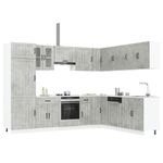 Casa si Gradina - Mobilier - Comode si corpuri - Corpuri bucatarie - Set dulapuri de bucatarie 14 piese „Lucca” gri beton Lemn - Infinity.ro