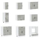Casa si Gradina - Mobilier - Comode si corpuri - Corpuri bucatarie - Set dulapuri de bucatarie 14 piese „Lucca” gri beton Lemn - Infinity.ro