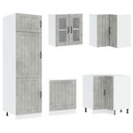 Casa si Gradina - Mobilier - Comode si corpuri - Corpuri bucatarie - Set dulapuri de bucatarie 14 piese „Lucca” gri beton Lemn - Infinity.ro