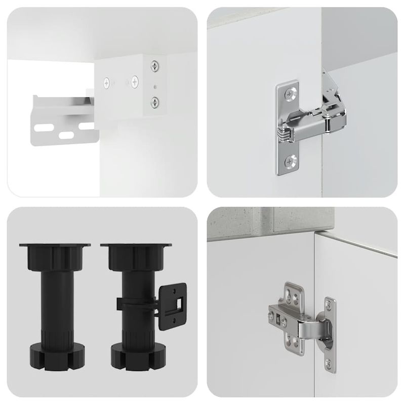 Casa si Gradina - Mobilier - Comode si corpuri - Corpuri bucatarie - Set dulapuri de bucatarie 14 piese „Lucca” gri beton Lemn - Infinity.ro