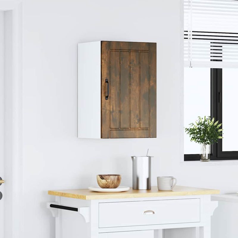 Casa si Gradina - Mobilier - Comode si corpuri - Corpuri bucatarie - Dulap de bucatarie "Lucca" din lemn de stejar afumat, model 1x dulap de perete (1 ușă), mărime 40x31x60 cm - Infinity.ro