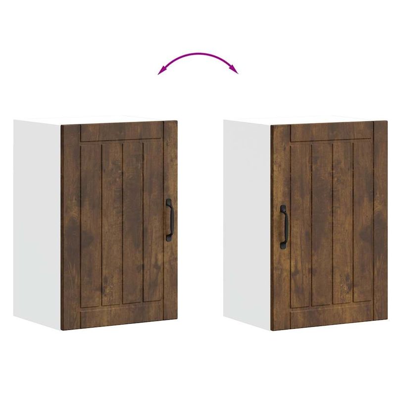 Casa si Gradina - Mobilier - Comode si corpuri - Corpuri bucatarie - Dulap de bucatarie "Lucca" din lemn de stejar afumat, model 1x dulap de perete (1 ușă), mărime 40x31x60 cm - Infinity.ro