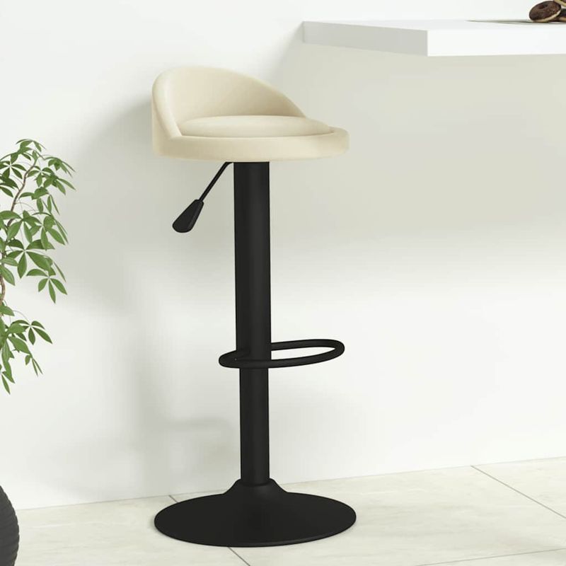 Casa si Gradina - Mobilier - Scaune si fotolii - Scaune - Scaun de bar, crem, catifea - Infinity.ro