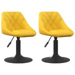 Casa si Gradina - Mobilier - Scaune si fotolii - Scaune - Scaune de bucatarie pivotante, 2 buc., galben mustar, catifea - Infinity.ro