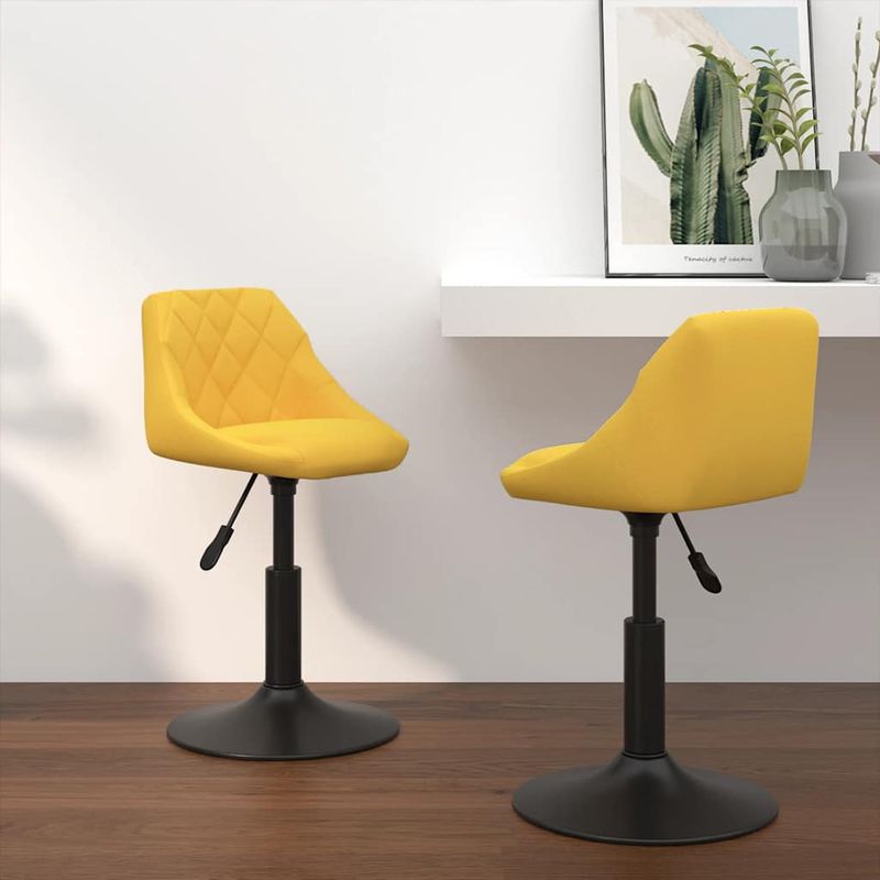 Casa si Gradina - Mobilier - Scaune si fotolii - Scaune - Scaune de bucatarie pivotante, 2 buc., galben mustar, catifea - Infinity.ro