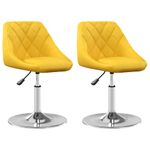 Casa si Gradina - Mobilier - Scaune si fotolii - Scaune - Scaune de bucatarie pivotante, 2 buc., galben mustar, catifea - Infinity.ro