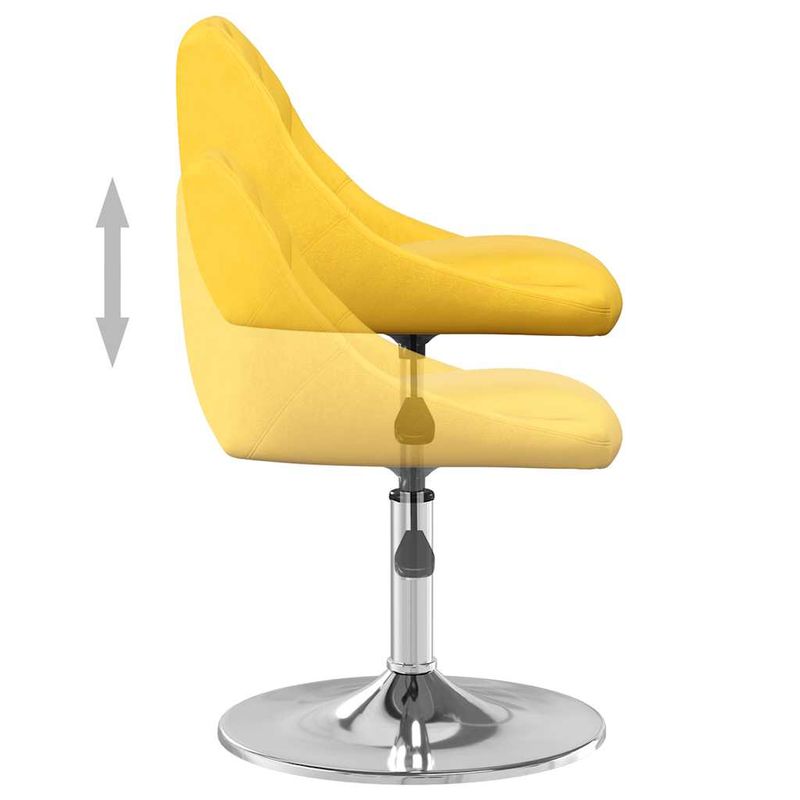 Casa si Gradina - Mobilier - Scaune si fotolii - Scaune - Scaune de bucatarie pivotante, 2 buc., galben mustar, catifea - Infinity.ro