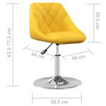 Casa si Gradina - Mobilier - Scaune si fotolii - Scaune - Scaune de bucatarie pivotante, 2 buc., galben mustar, catifea - Infinity.ro