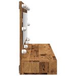 Casa si Gradina - Mobilier - Mobilier baie - Comode baie - Dulap cu oglinda si LED, lemn vechi, 90x31,5x62 cm - Infinity.ro