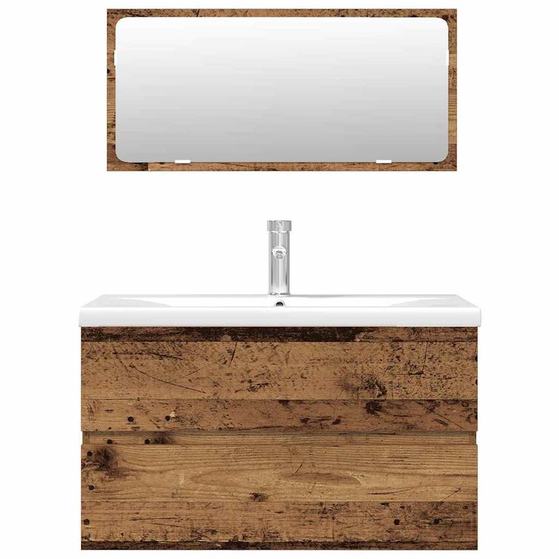 Casa si Gradina - Mobilier - Seturi de mobilier - Seturi baie - Set mobilier de baie, 3 piese, lemn vechi, lemn prelucrat - Infinity.ro