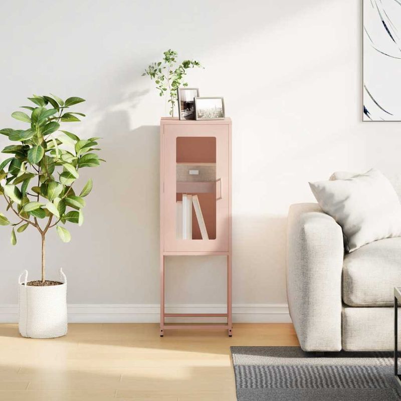 Casa si Gradina - Mobilier - Comode si corpuri - Comode - Dulap, roz, 36x39x107 cm, otel laminat la rece - Infinity.ro