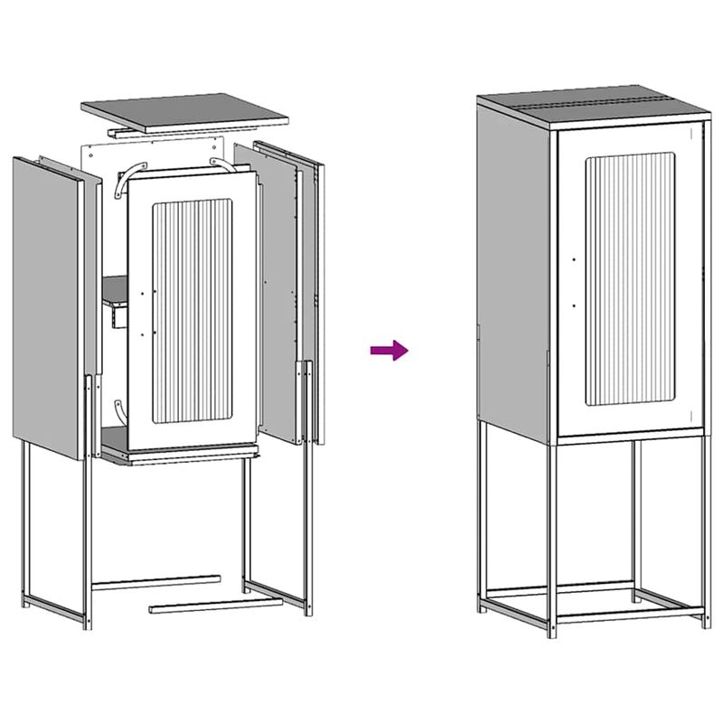 Casa si Gradina - Mobilier - Comode si corpuri - Comode - Dulap, roz, 36x39x107 cm, otel laminat la rece - Infinity.ro