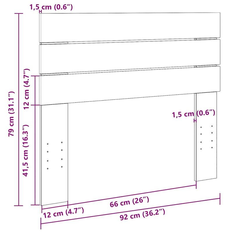 Casa si Gradina - Mobilier - Paturi si accesorii - Accesorii paturi - Tablie de pat 90 cm din lemn masiv de stejar - Infinity.ro