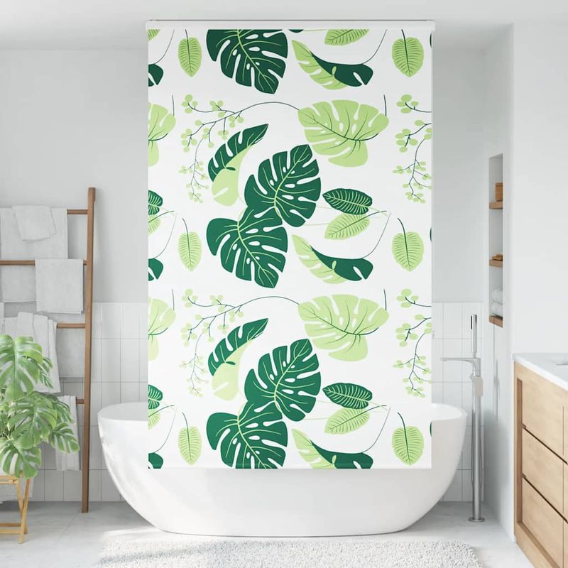 Casa si Gradina - Textile si covoare - Rulouri si jaluzele - Jaluza cu role de dus cu caseta 140x240 cm latime materiala, frunze verzi - Infinity.ro