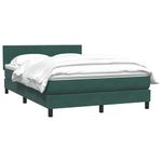 Casa si Gradina - Mobilier - Paturi si accesorii - Paturi - Pat box spring cu saltea, verde inchis, 160x220 cm, catifea - Infinity.ro