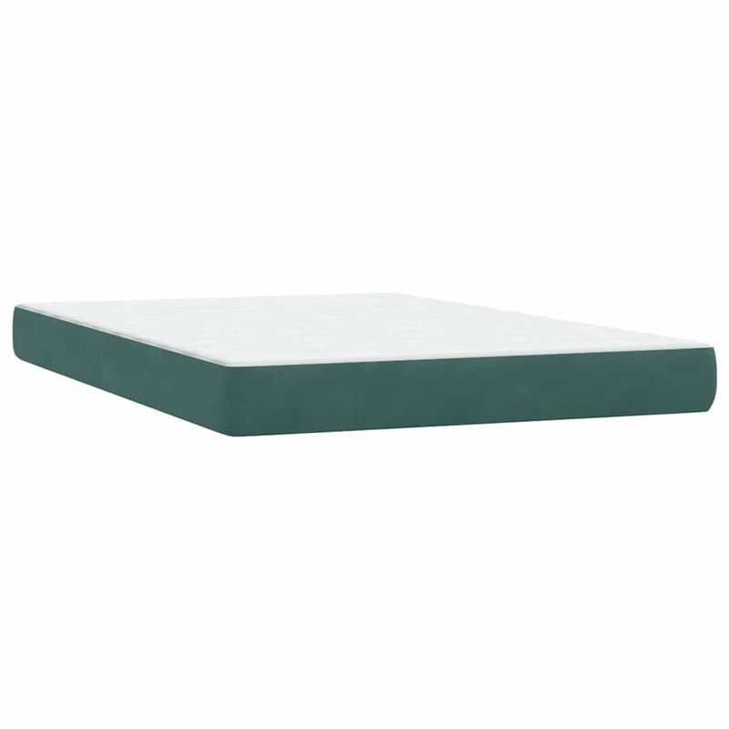 Casa si Gradina - Mobilier - Paturi si accesorii - Paturi - Pat box spring cu saltea, verde inchis, 160x220 cm, catifea - Infinity.ro