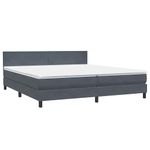 Casa si Gradina - Mobilier - Paturi si accesorii - Paturi - Pat box spring cu saltea, gri inchis, 180x210 cm, catifea - Infinity.ro