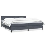 Casa si Gradina - Mobilier - Paturi si accesorii - Paturi - Pat box spring cu saltea, gri inchis, 180x210 cm, catifea - Infinity.ro