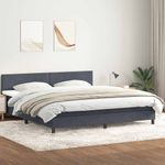 Casa si Gradina - Mobilier - Paturi si accesorii - Paturi - Pat box spring cu saltea, gri inchis, 180x210 cm, catifea - Infinity.ro