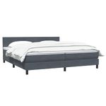 Casa si Gradina - Mobilier - Paturi si accesorii - Paturi - Pat box spring cu saltea, gri inchis, 180x210 cm, catifea - Infinity.ro