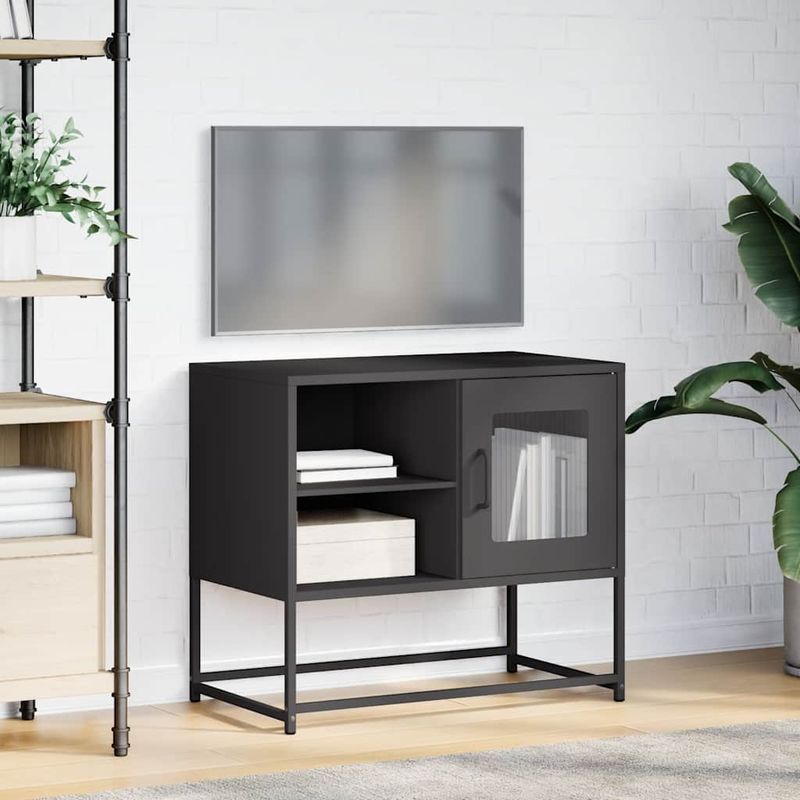 Casa si Gradina - Mobilier - Comode si corpuri - Comode - Dulap TV, negru, 68x39x60,5 cm, otel - Infinity.ro