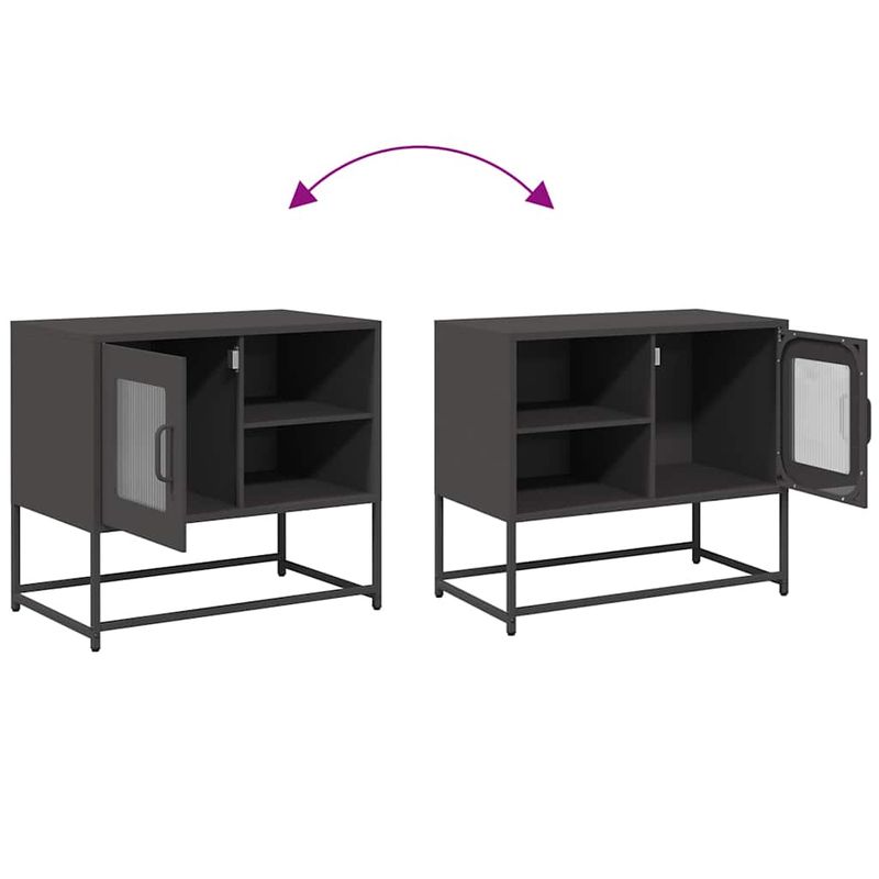 Casa si Gradina - Mobilier - Comode si corpuri - Comode - Dulap TV, negru, 68x39x60,5 cm, otel - Infinity.ro