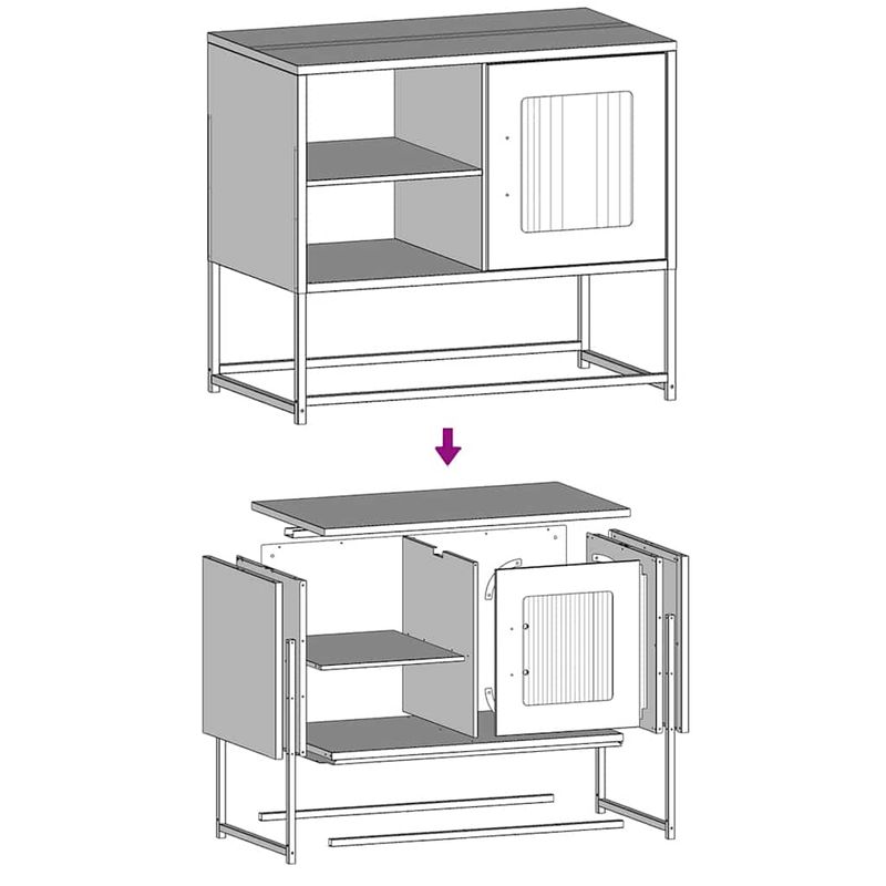 Casa si Gradina - Mobilier - Comode si corpuri - Comode - Dulap TV, negru, 68x39x60,5 cm, otel - Infinity.ro