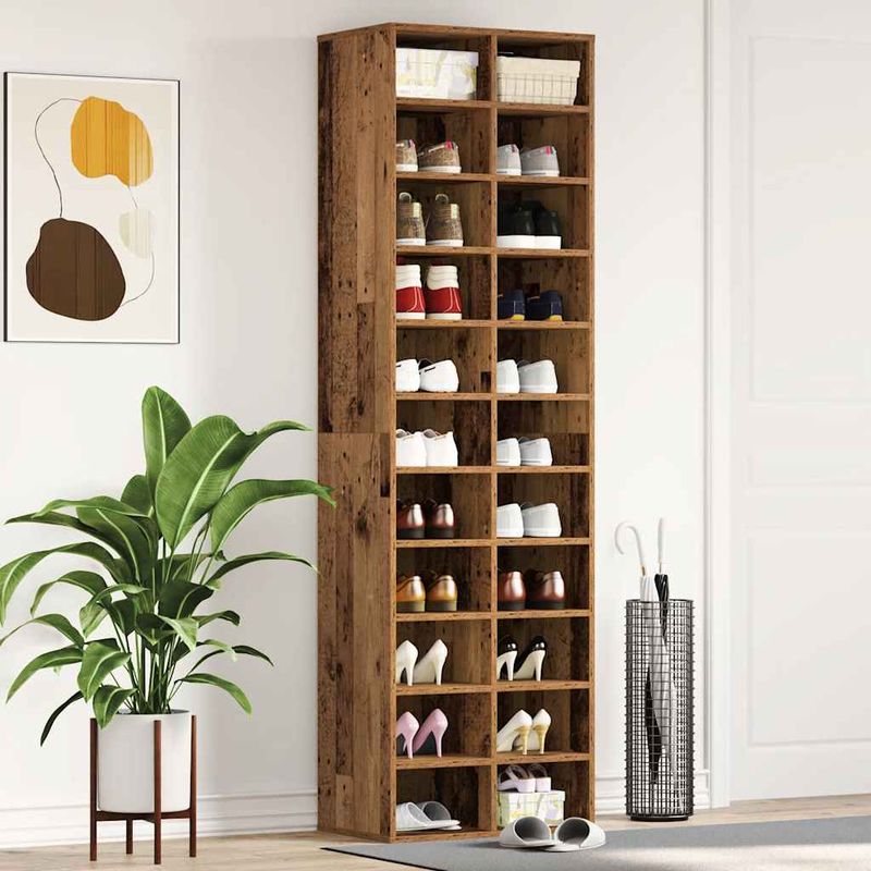 Casa si Gradina - Mobilier - Organizare si depozitare - Organizator incaltaminte - Dulap Pantofi Lemn Vechi 54x34x183 cm Lemn prelucrat - Infinity.ro