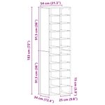 Casa si Gradina - Mobilier - Organizare si depozitare - Organizator incaltaminte - Dulap Pantofi Lemn Vechi 54x34x183 cm Lemn prelucrat - Infinity.ro