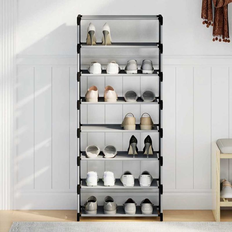 Casa si Gradina - Mobilier - Organizare si depozitare - Organizator incaltaminte - Suport pantofi cu 8 niveluri, gri 54x28x124 cm, netesut - Infinity.ro