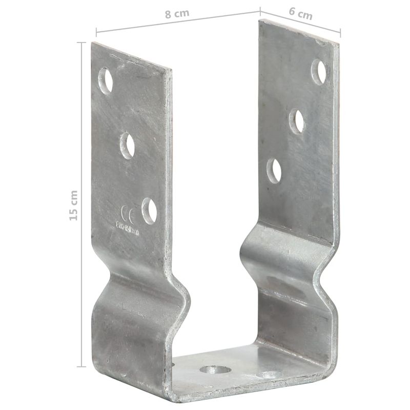 Casa si Gradina - Gradina si terasa - Garduri, panouri si accesorii - Ancore de gard, 12 buc., argintiu, 8x6x15 cm, otel galvanizat - Infinity.ro