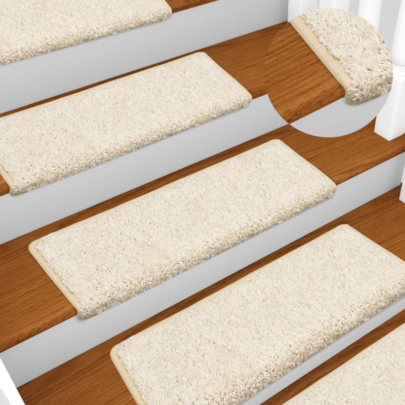 Casa si Gradina - Constructii - Scari si accesorii interioare - Accesorii scari interioare - Trepte de scara covor 15 buc 65x21x4 cm alb - Infinity.ro
