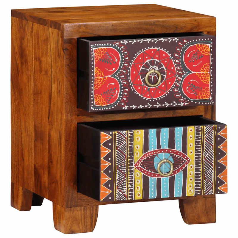 Casa si Gradina - Mobilier - Comode si corpuri - Noptiere - Noptiera 2 buc 35x35x45 cm lemn masiv de salcam - Infinity.ro