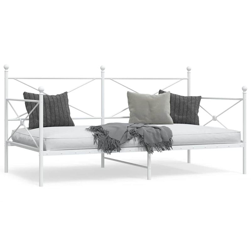 Casa si Gradina - Mobilier - Paturi si accesorii - Paturi - Pat de zi fara saltea Alb 107x203 cm Otel - Infinity.ro