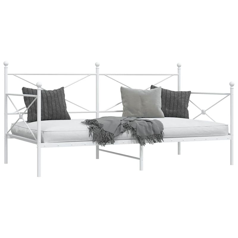 Casa si Gradina - Mobilier - Paturi si accesorii - Paturi - Pat de zi fara saltea Alb 107x203 cm Otel - Infinity.ro