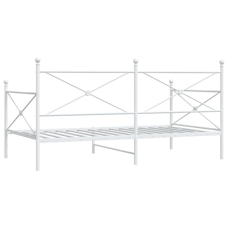 Casa si Gradina - Mobilier - Paturi si accesorii - Paturi - Pat de zi fara saltea Alb 107x203 cm Otel - Infinity.ro