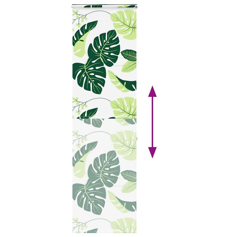 Casa si Gradina - Textile si covoare - Rulouri si jaluzele - Jaluza cu role de dus cu caseta 60x240 cm latime material 56 cm, frunze verzi - Infinity.ro
