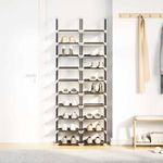 Casa si Gradina - Mobilier - Organizare si depozitare - Organizator incaltaminte - Rafturi pantofi 2 buc 10 niveluri negru tesatura netesa - Infinity.ro