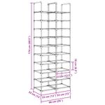 Casa si Gradina - Mobilier - Organizare si depozitare - Organizator incaltaminte - Rafturi pantofi 2 buc 10 niveluri negru tesatura netesa - Infinity.ro