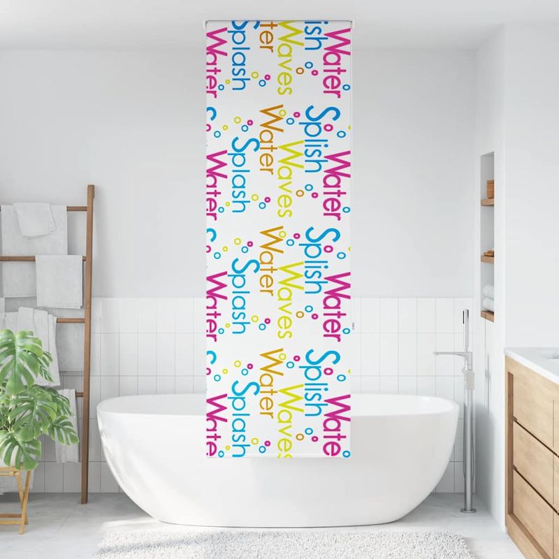Casa si Gradina - Textile si covoare - Rulouri si jaluzele - Jaluza cu rola de dus 80x240 cm, latime materiala 76 cm, cuvinte colorate - Infinity.ro