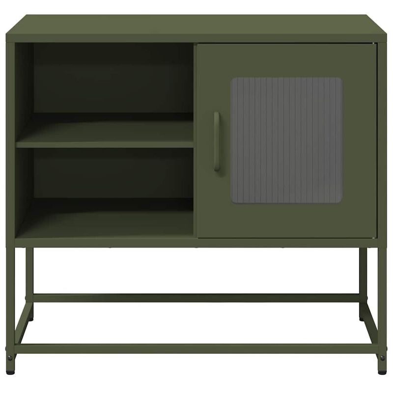Casa si Gradina - Mobilier - Comode si corpuri - Comode - Dulap TV, verde masliniu, 68x39x60,5 cm, otel - Infinity.ro