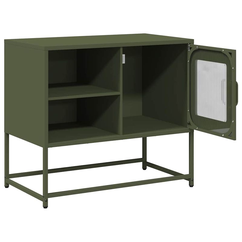 Casa si Gradina - Mobilier - Comode si corpuri - Comode - Dulap TV, verde masliniu, 68x39x60,5 cm, otel - Infinity.ro