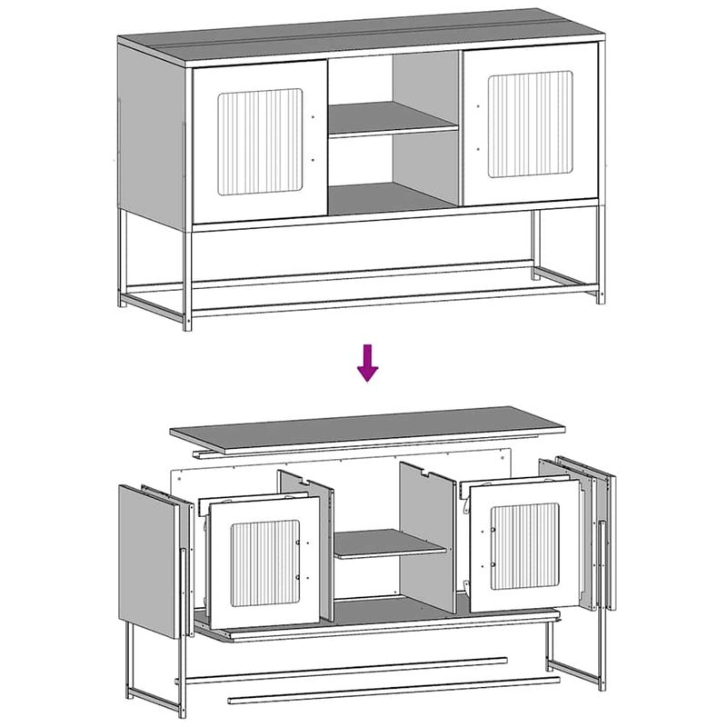 Casa si Gradina - Mobilier - Comode si corpuri - Comode - Dulap TV, verde masliniu, 68x39x60,5 cm, otel - Infinity.ro