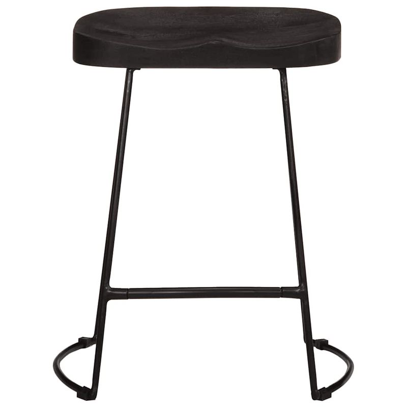 Casa si Gradina - Mobilier - Scaune si fotolii - Scaune - Scaune de bar 2 buc Negru 46x38x52 cm lemn masiv de mango - Infinity.ro