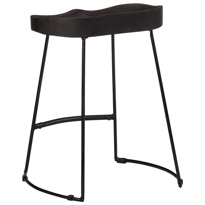Casa si Gradina - Mobilier - Scaune si fotolii - Scaune - Scaune de bar 2 buc Negru 46x38x52 cm lemn masiv de mango - Infinity.ro