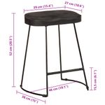 Casa si Gradina - Mobilier - Scaune si fotolii - Scaune - Scaune de bar 2 buc Negru 46x38x52 cm lemn masiv de mango - Infinity.ro
