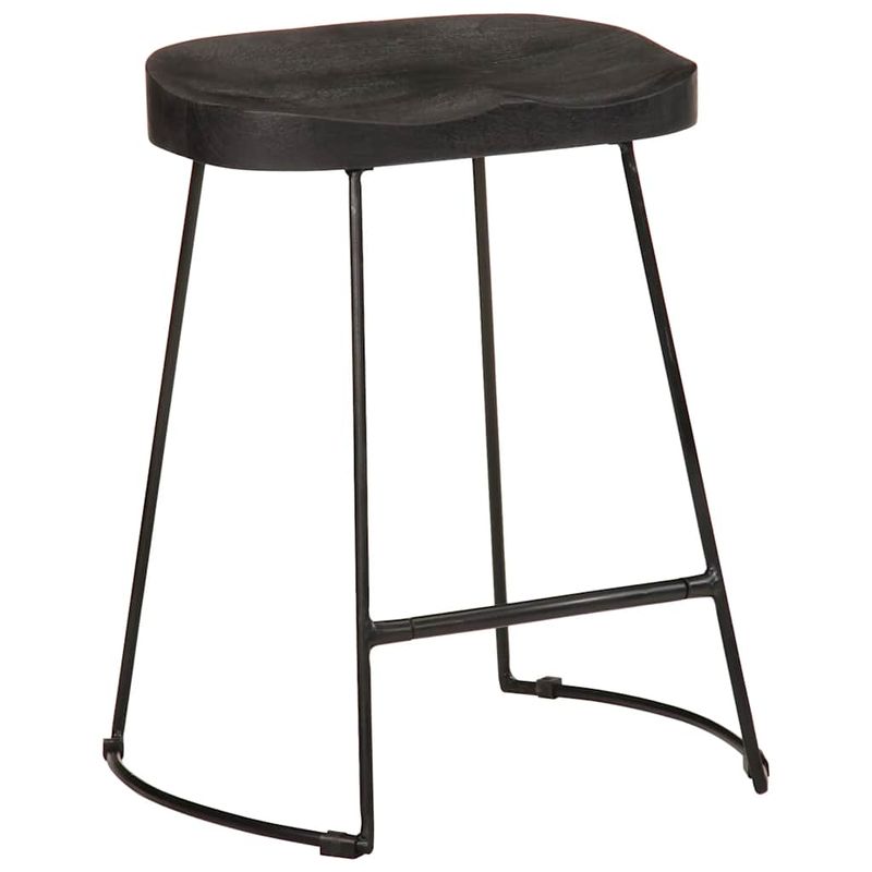 Casa si Gradina - Mobilier - Scaune si fotolii - Scaune - Scaune de bar 2 buc Negru 46x38x52 cm lemn masiv de mango - Infinity.ro
