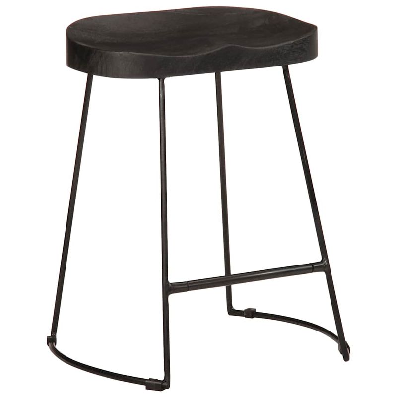 Casa si Gradina - Mobilier - Scaune si fotolii - Scaune - Scaune de bar 2 buc Negru 46x38x52 cm lemn masiv de mango - Infinity.ro