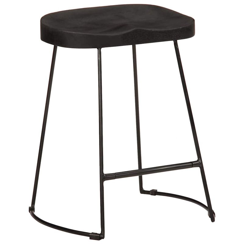 Casa si Gradina - Mobilier - Scaune si fotolii - Scaune - Scaune de bar 2 buc Negru 46x38x52 cm lemn masiv de mango - Infinity.ro
